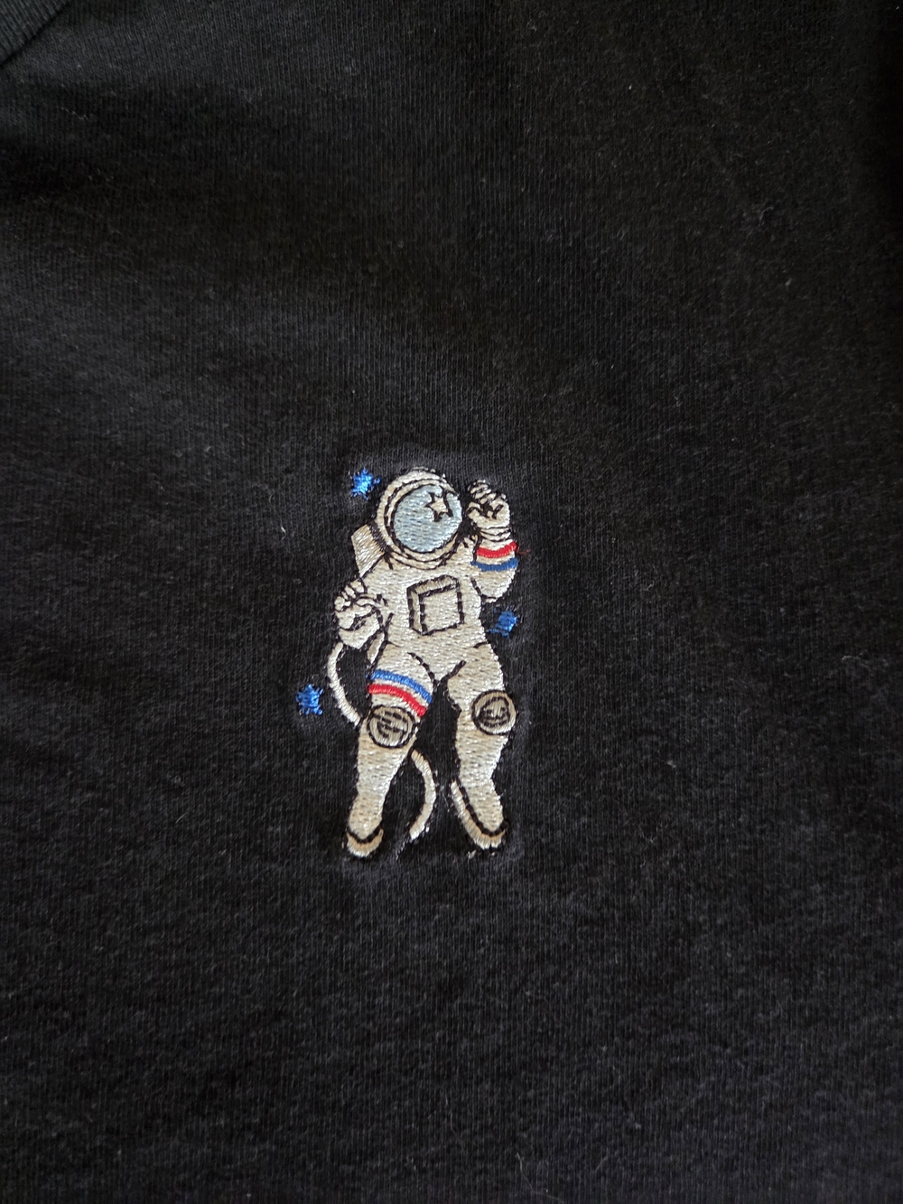 Eighty Eight Men T-Shirt Medium Black Embroidered Astronaut Space